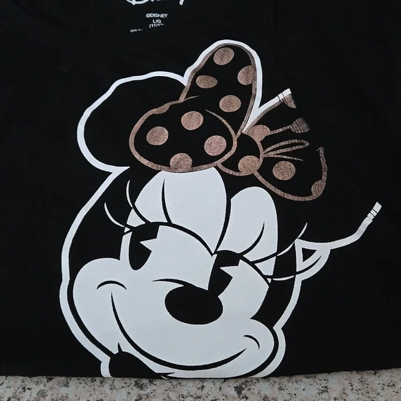 Disney Minnie Mouse Tan Polka Dots Black & White Tank Top Women size LG (11/13) - Picture 4 of 9